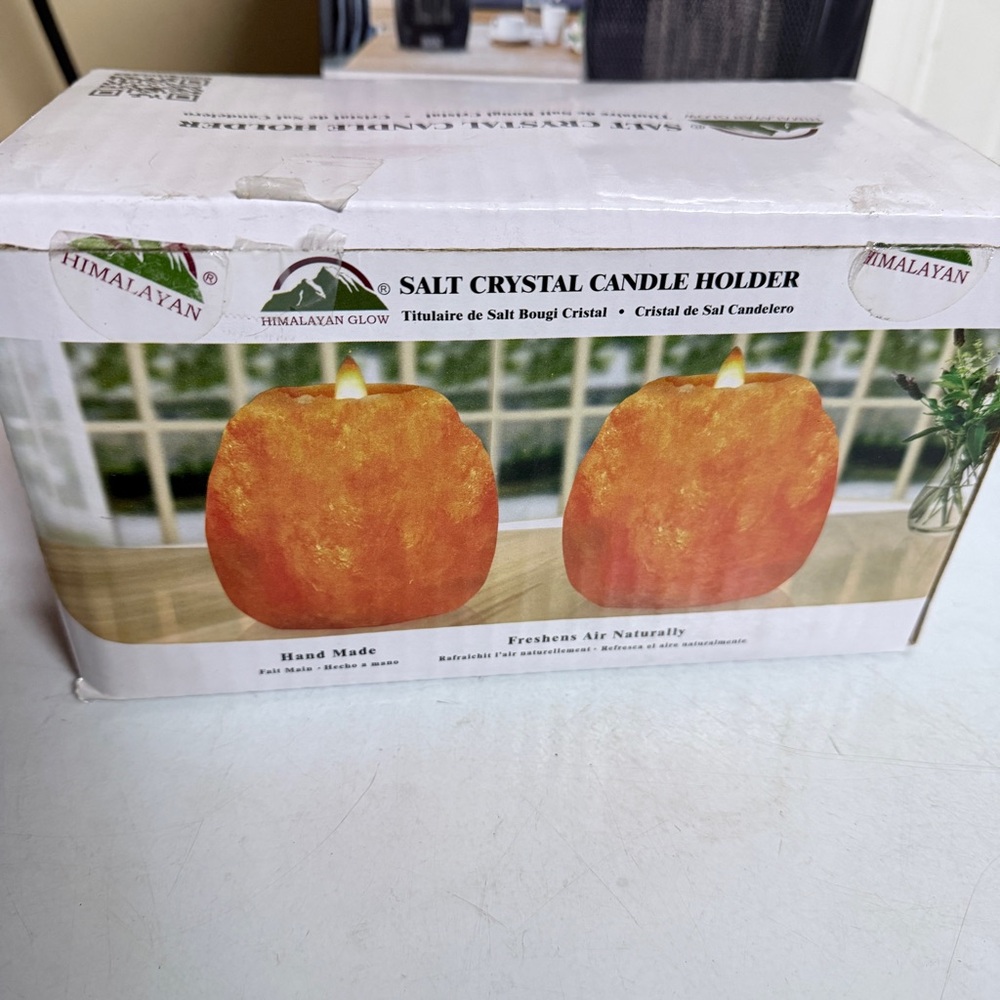Orange Salt Crystal Candle Holder